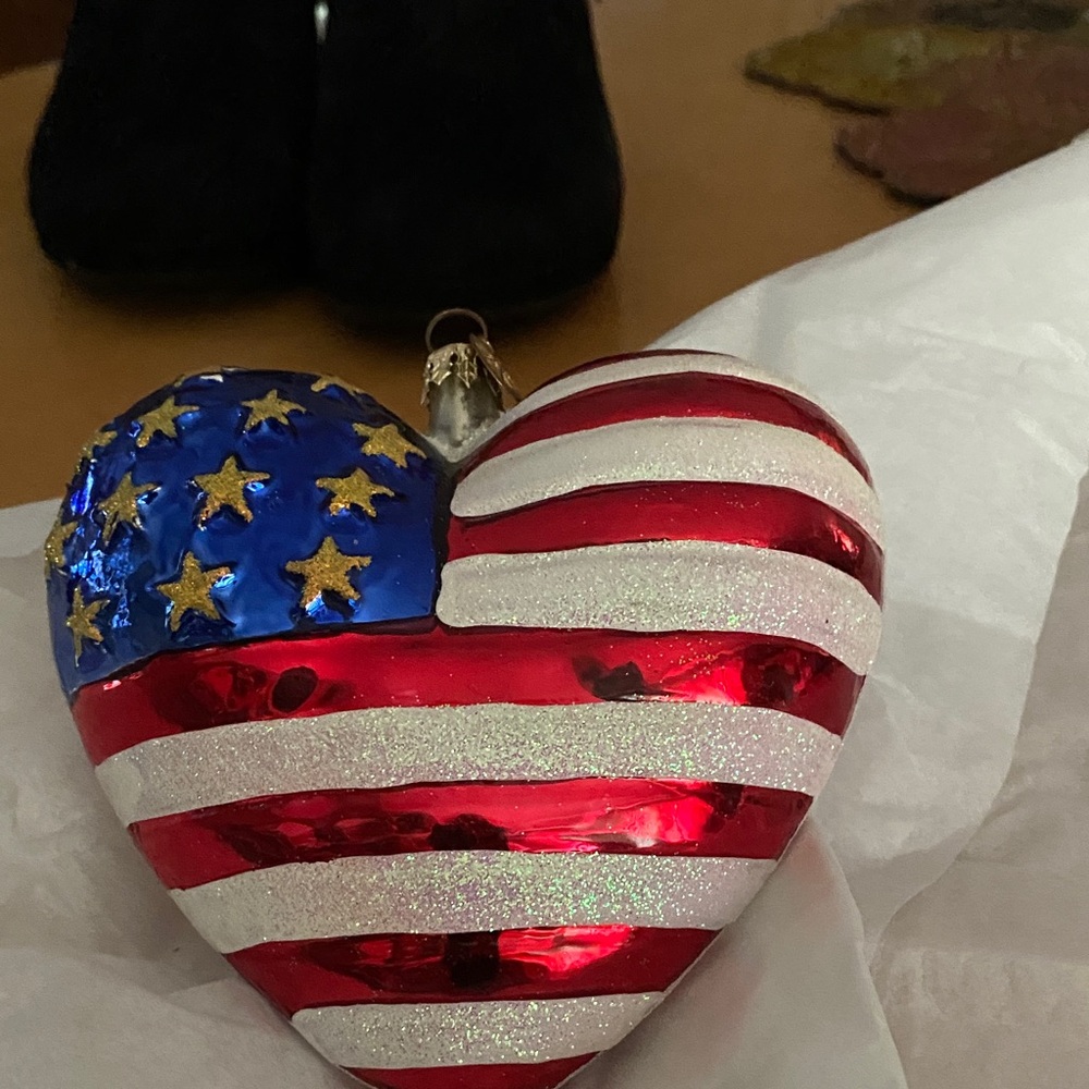 American Flag Heart Ornament
